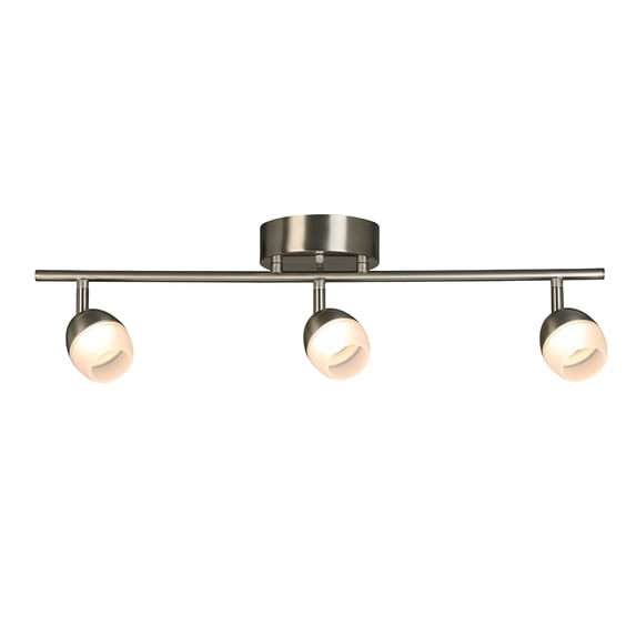 Brews 3-Light LED Semi-Flush Mount Track Lighting - Chrome Finish - Copper Metal Shade