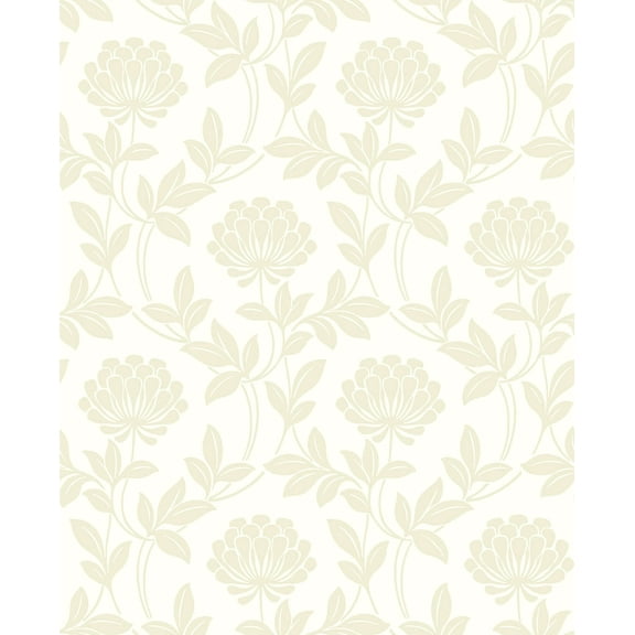 Brewster 2810-87716 Advantage Ogilvy Bone Floral Wallpaper Bone