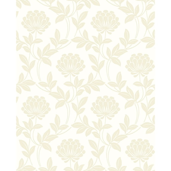 Brewster 2810-87716 Advantage Ogilvy Bone Floral Wallpaper Bone