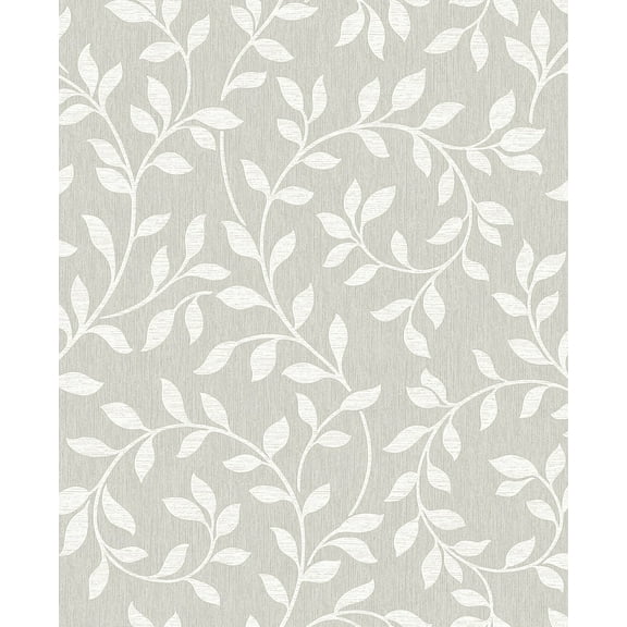 Brewster 2811-87725 Advantage Torrey Light Grey Leaf Trail Wallpaper Light Grey