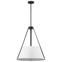 Brewster 3-Light Pendant Black Finish White Metal Shade