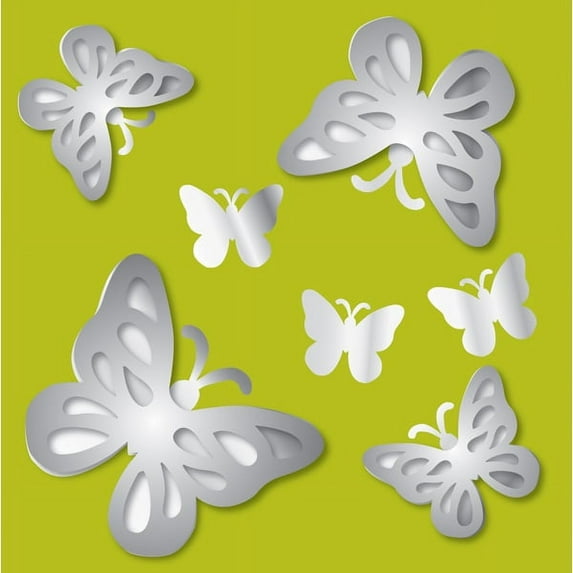 Brewster 3D Butterflies Mirror Art Set of 14