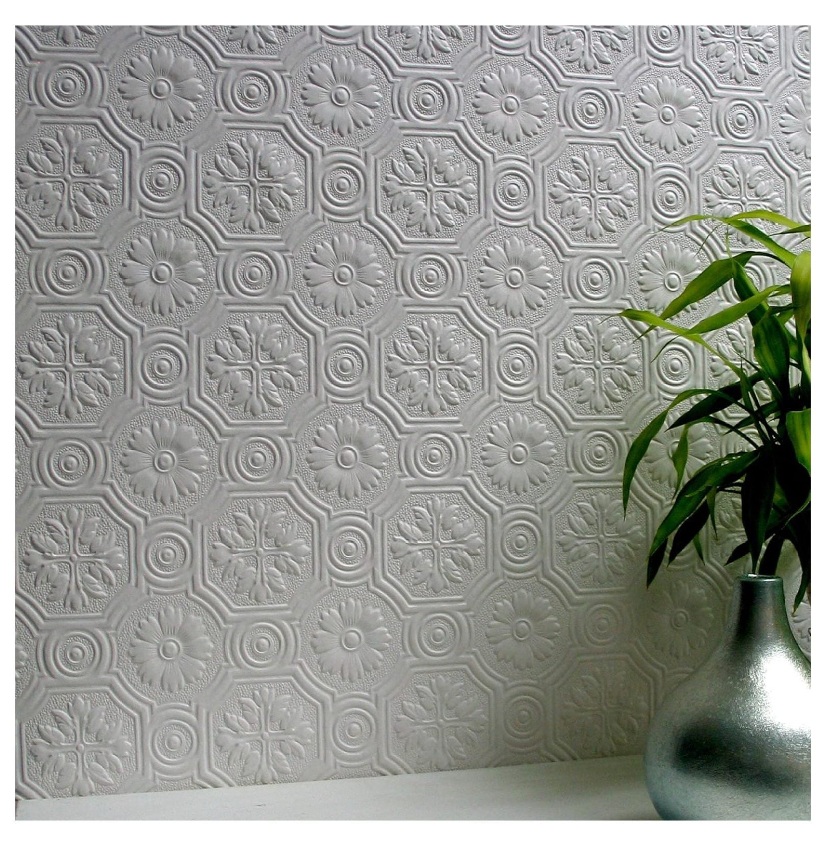 Brewster 437-RD0151 Spencer Supaglypta Wallpaper, Paintable