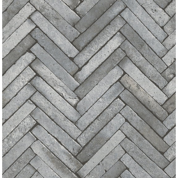 Brewster Arrow Grey Diagonal Slate Wallpaper