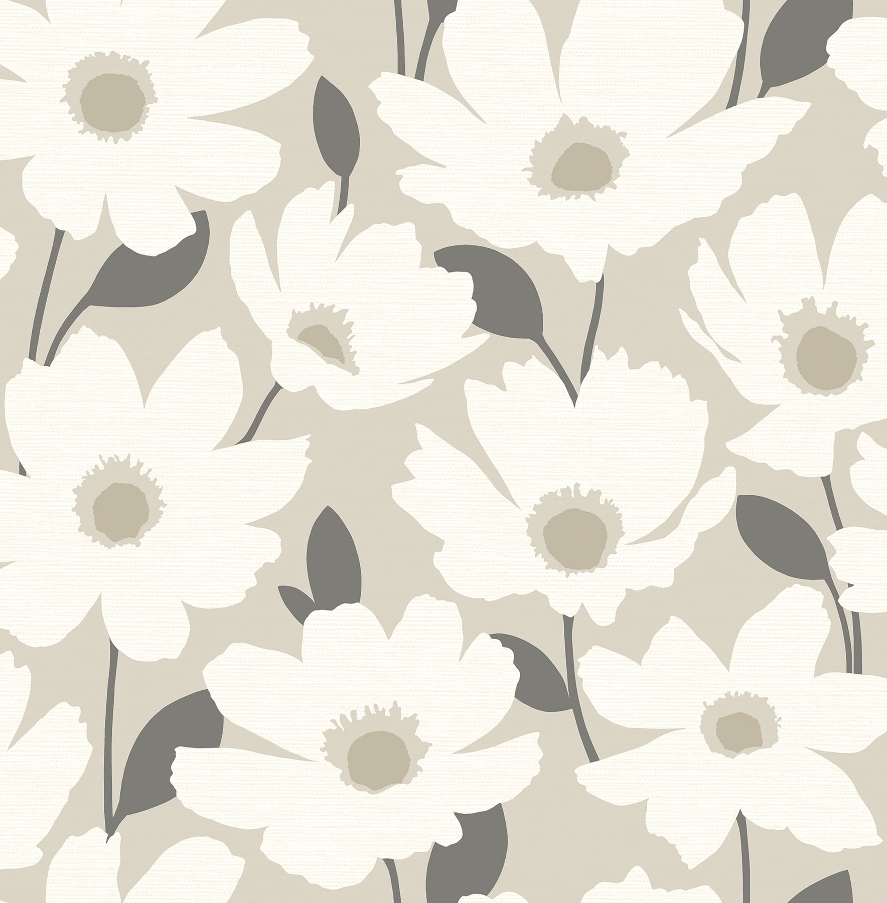 Brewster Astera Beige Floral Wallpaper