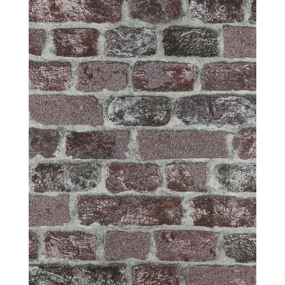 Brewster Baker Street Red Brick Unpasted Non Woven Wallpaper, 20.5-in by 33-ft, 56.4 sq. ft.