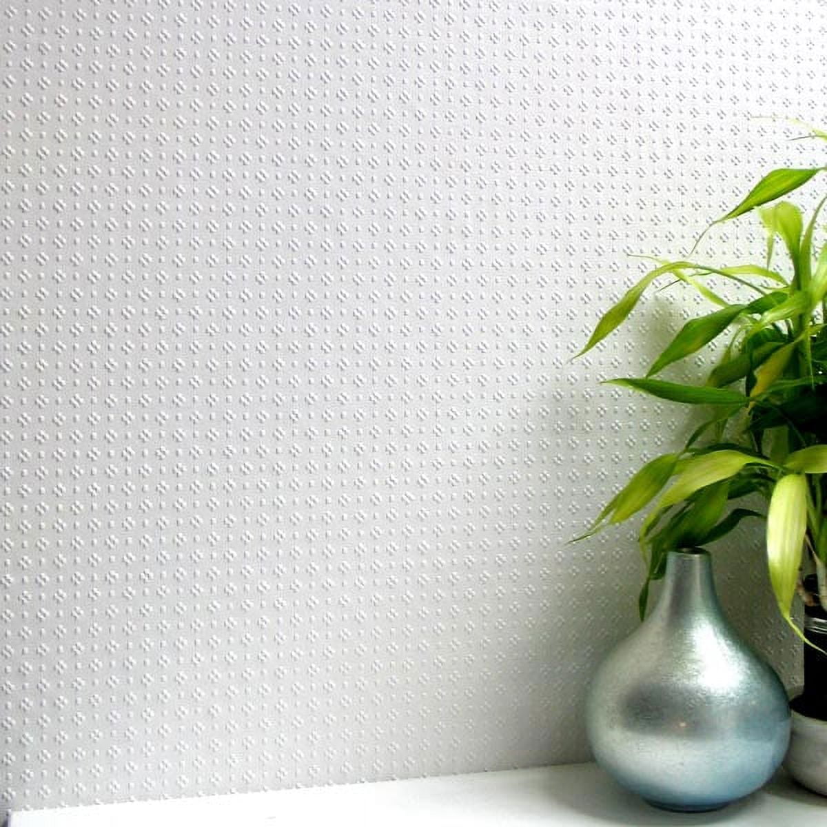 Brewster Churchill White Paintable Anaglypta Original Unpasted Vinyl Wallpaper, 20.5-in by 33-ft, 56.4 sq. ft.