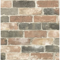 Brewster Cody Red Reclaimed Bricks Wallpaper, 20.5-in by 33-ft, 56.4 sq. ft