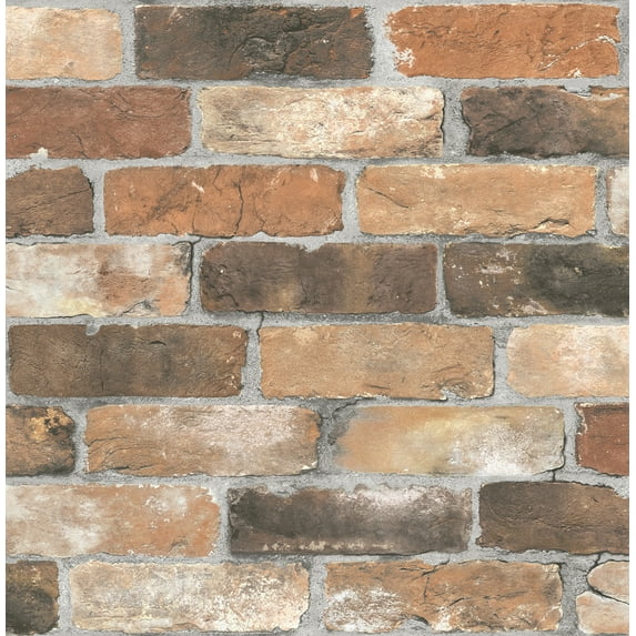Brewster Cody Rust Reclaimed Bricks Wallpaper