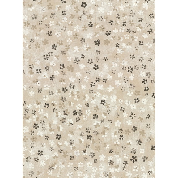 Brewster Cosima Beige Miniature Floral Wallpaper, 27-in by 27-ft, 60.75 sq. ft.