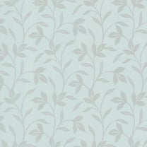 Brewster Cynthia Blue Tonal Leaf Trail Prepasted Non Woven Wallpaper, 20.5-in by 33-ft, 56.4 sq. ft.