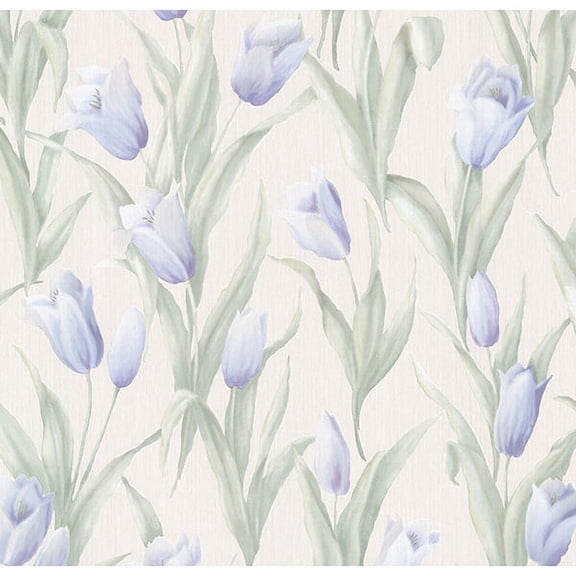 Brewster Denning Blue Satin Tulip Texture Wallpaper