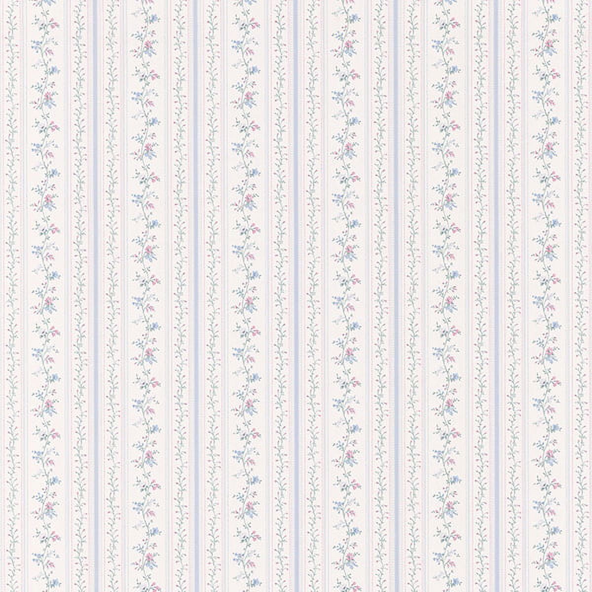 Brewster Ermes Blue Delicate Floral Pinstripe Wallpaper - Walmart.com