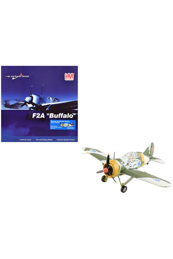 Brewster F2A Model 239 "Buffalo" Fighter Aircraft Finnish Air Force "Air Power Series" 1/48 Diecast Model by Hobby Master