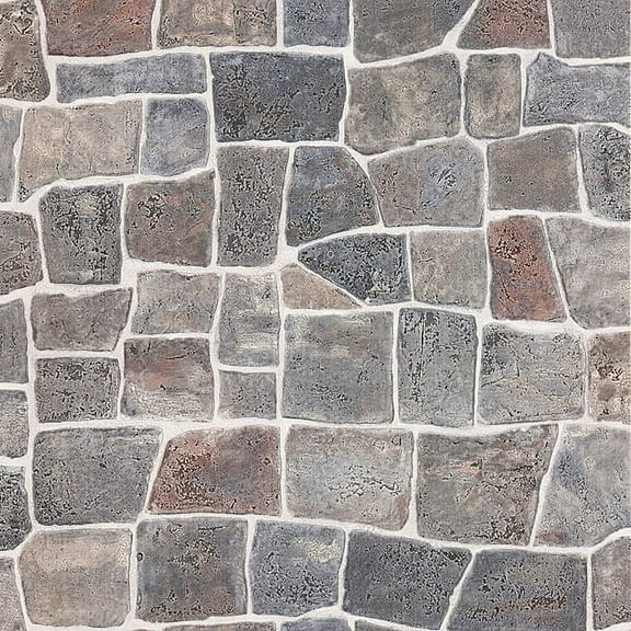 Brewster Flagstone Grey Slate Path Unpasted Expanded Vinyl Wallpaper, 20.5-in by 33-ft, 56.4 sq. ft.