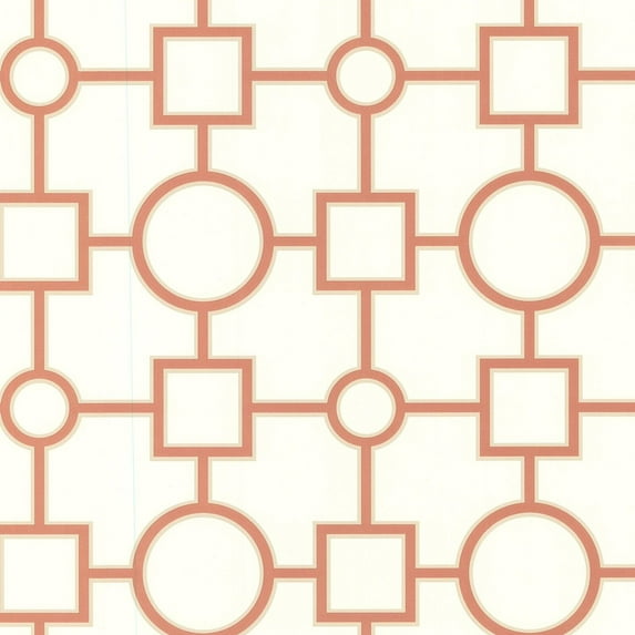 Brewster Geometric Burnt Sienna Geovine Wallpaper