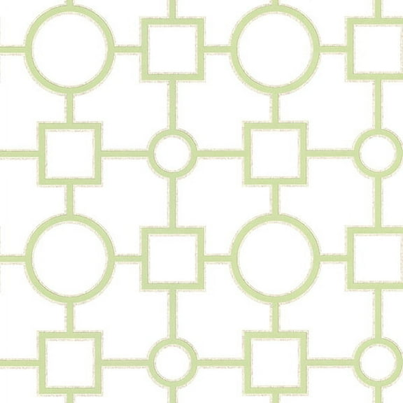 Brewster Geometric Green Geovine Wallpaper, 20.5-in by 33-ft, 56.4 sq. ft
