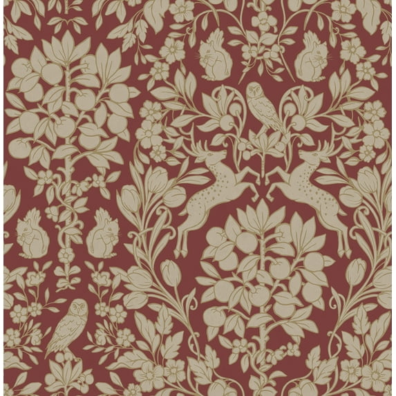 Brewster Home Fashions Brewster Richmond Maroon Floral Wallpaper