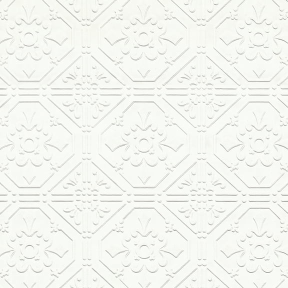 Brewster Home Fashions Brooklyn White Tin Paintable Wallpaper