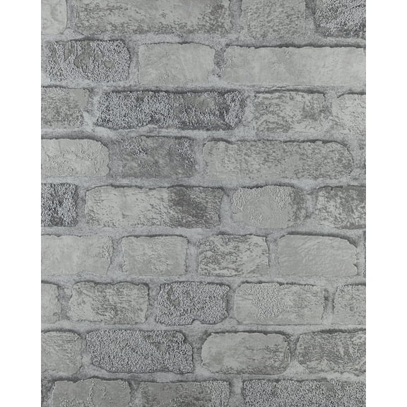 Brewster Home Fashions Princess Street Grey Brick Wallpaper