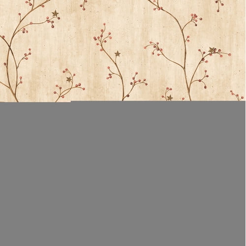 Brewster Home Fashions Pure Country Felicia Star Berry Vine 33' x 20.5'' Floral 3D Embossed Wallpaper