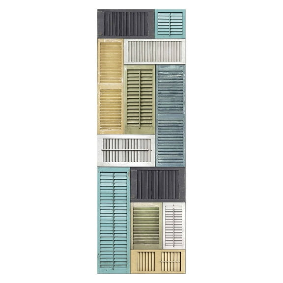 Brewster Home Fashions Salvaged Shutter Unpasted Non Woven Wall Mural, 108-in by 72-in, 54 sq. ft.