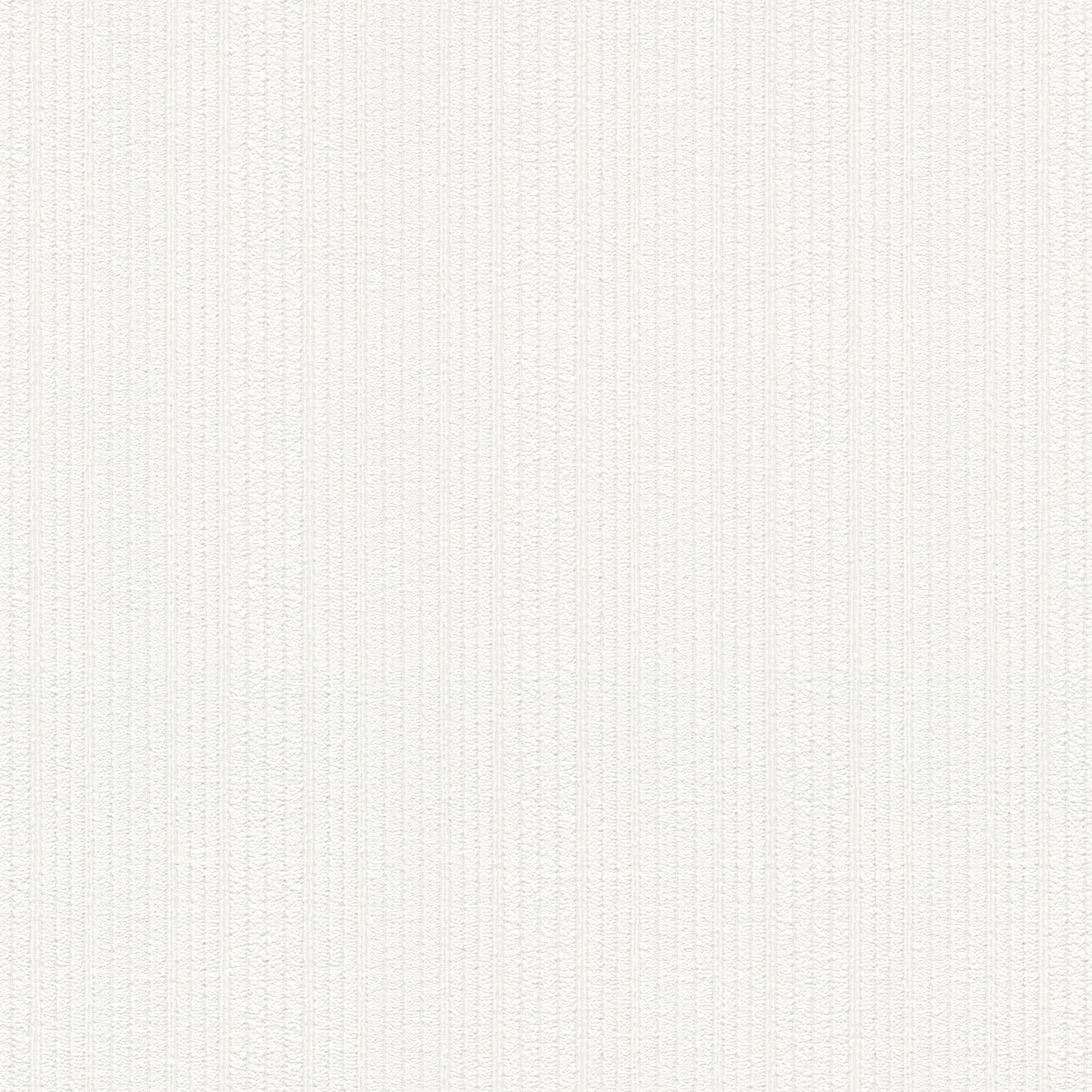 Samuel White Textured Stripe Paintable Vinyl Wallpaper