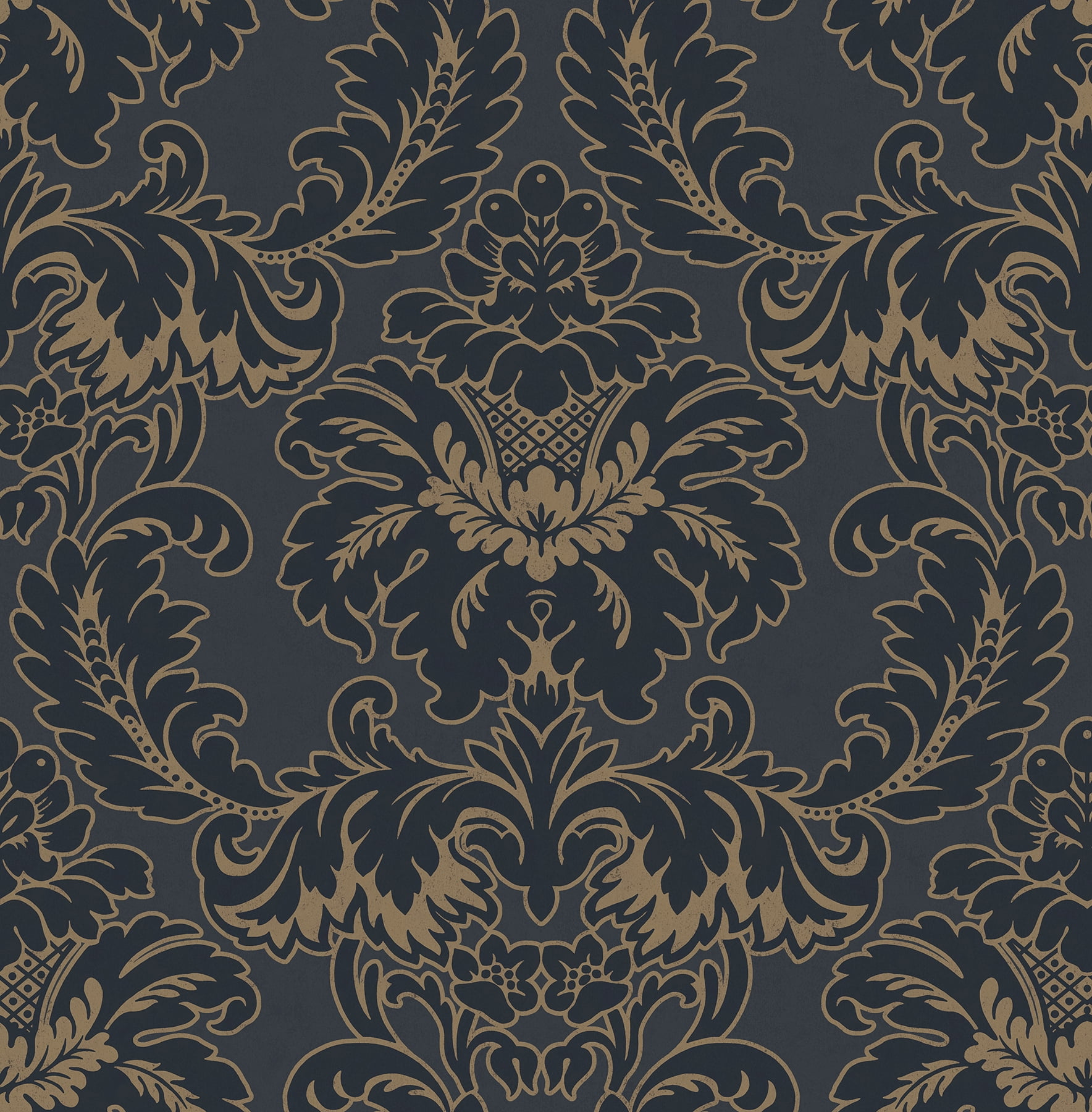 Brewster Home Fashions Windsor Blue Damask Wallpaper