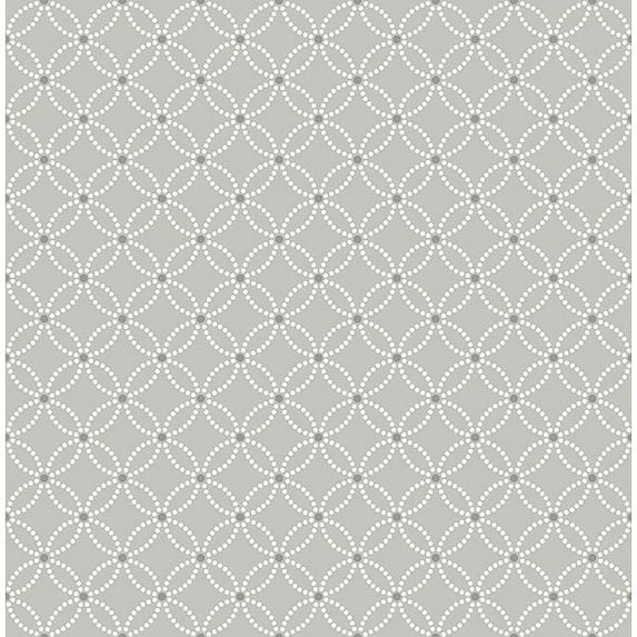 Brewster Kinetic Grey Geometric Floral Wallpaper