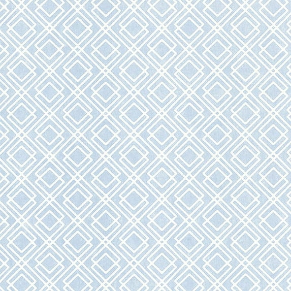 Brewster Lattice Blue Diane Wallpaper, 396-in by 20.5-in, 56.38 sq. ft.
