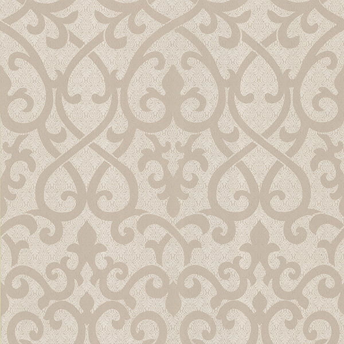 Blush Pink and Cream Damask Non-Woven Wallpaper Roll