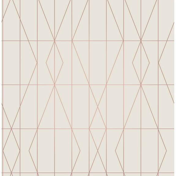 Brewster LeVeque Cream Deco Diamond Geo Wallpaper