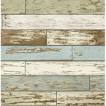 Brewster Levi Blue Scrap Wood Wallpaper, 20.5-in by 33-ft, 56.4 sq. ft