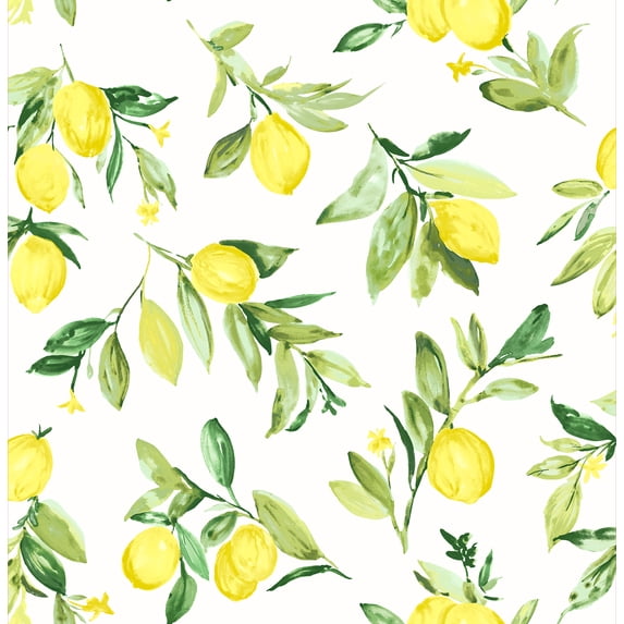 Brewster Limon Chartreuse Fruit Unpasted Non Woven Wallpaper, 20.5-in by 33-ft, 56.4 sq. ft.
