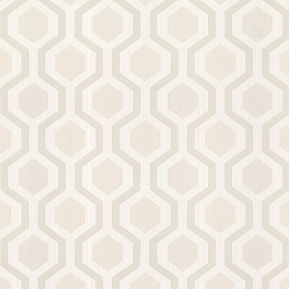 Brewster Marina Beige Modern Geometric Wallpaper