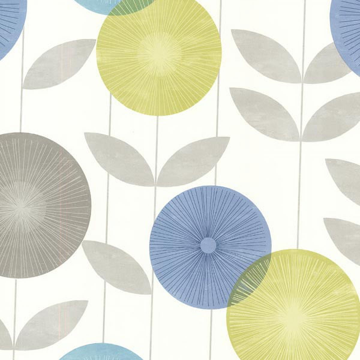 Monroe Aquamarine Modern Floral Non-Woven Wallpaper