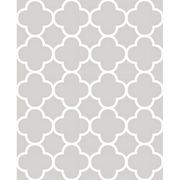 Brewster Origin Grey Quatrefoil Wallpaper