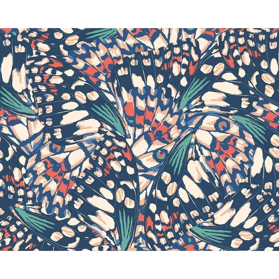 Brewster Origin Murals Butterfly Wings Navy Wall Mural