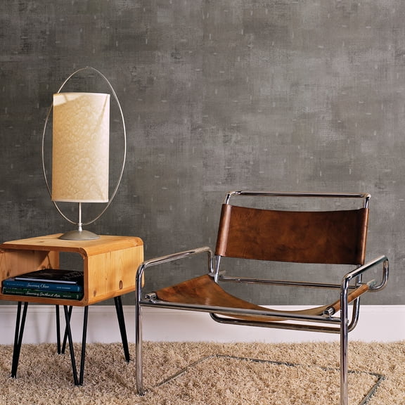 Brewster Portia Pewter Distressed Texture Wallpaper