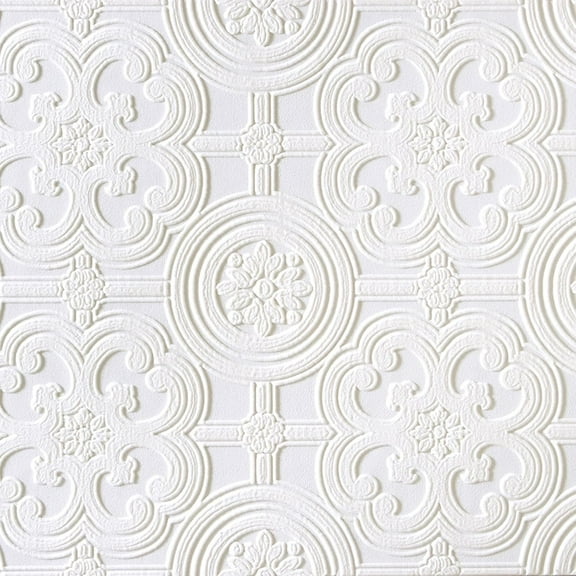 Brewster RD80029 Egon Textured Vinyl Wallpaper, Paintable,White, 20.9x2x2