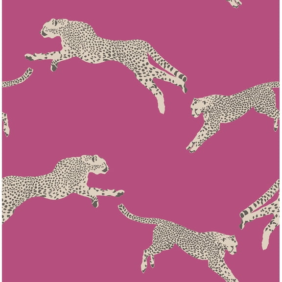 Brewster Scalamandre Bubblegum Leaping Peel And Stick Wallpaper  Pink Animal Print Removable Contact Paper For Walls Self Adhesive Wall Covering Bedroom Living Room Accent