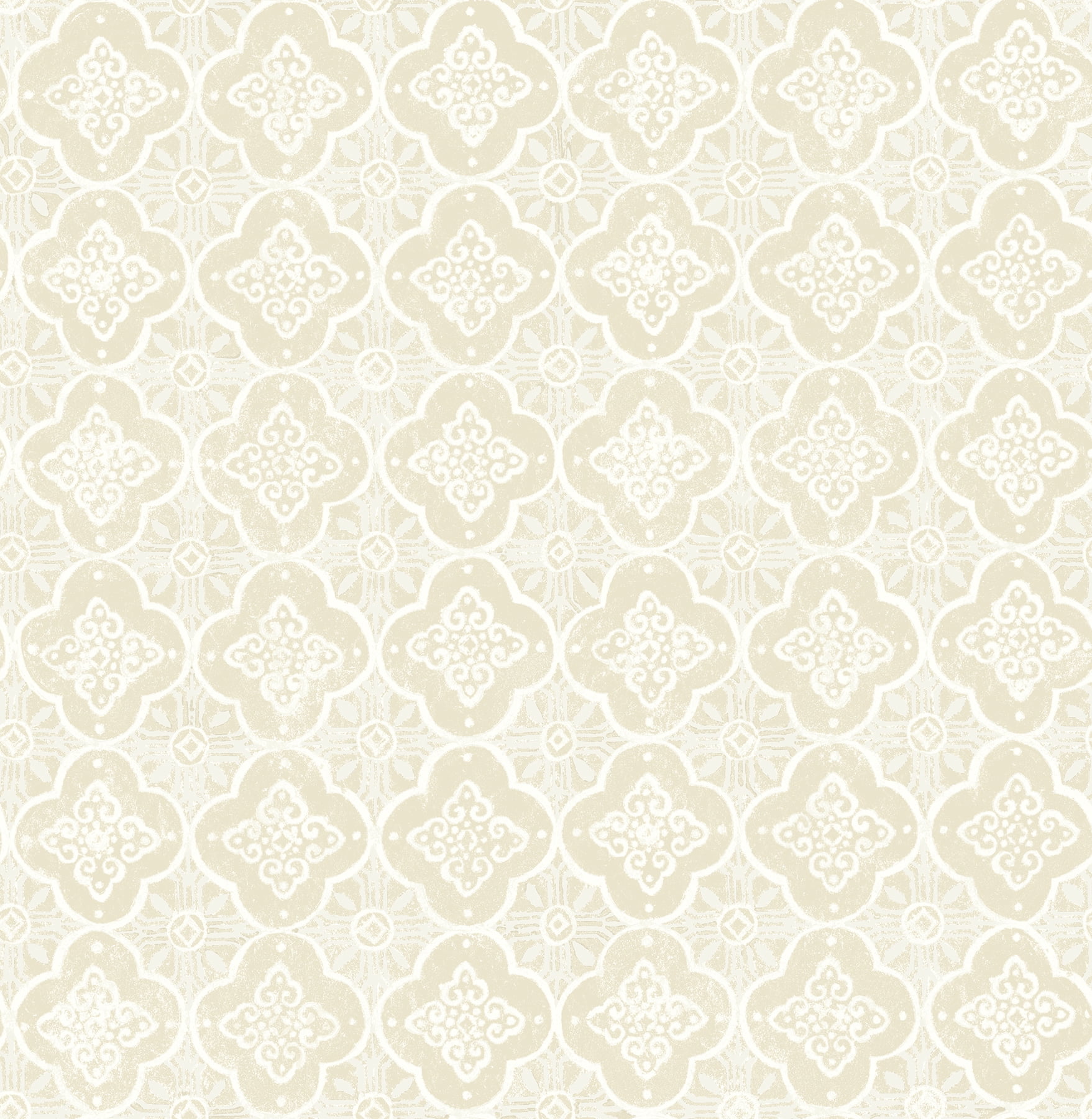 Brewster Seville Wheat Geometric Tile Wallpaper