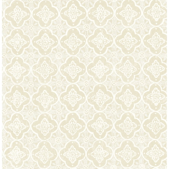 Brewster Seville Wheat Geometric Tile Wallpaper