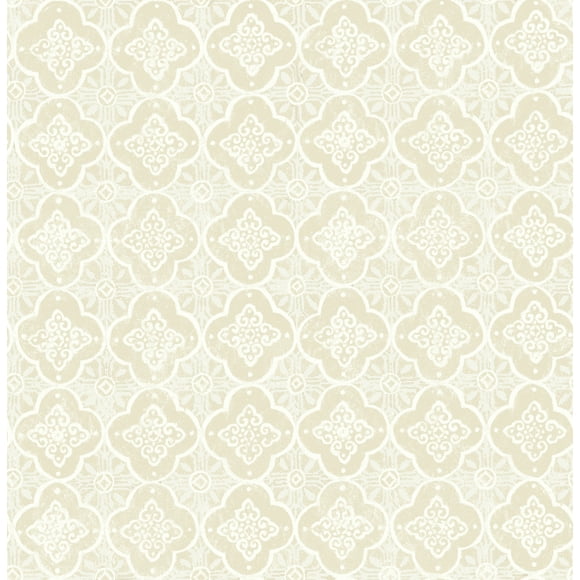 Brewster Seville Wheat Geometric Tile Wallpaper