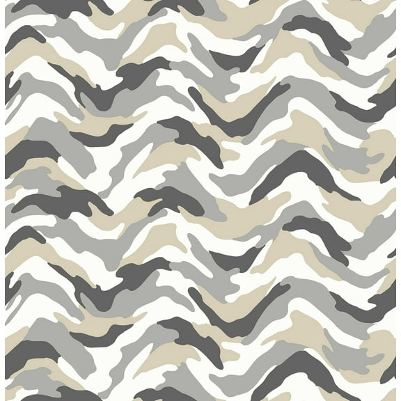 Brewster Stealth Grey Camo Wave Wallpaper
