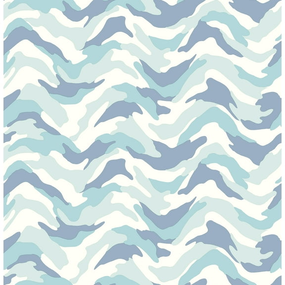 Brewster Stealth Light Blue Camo Wave Wallpaper, 20.5-in by 33-ft, 56.38 sq. ft