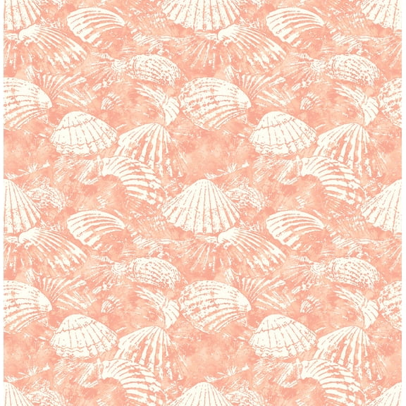 Brewster Surfside Coral Shells Wallpaper