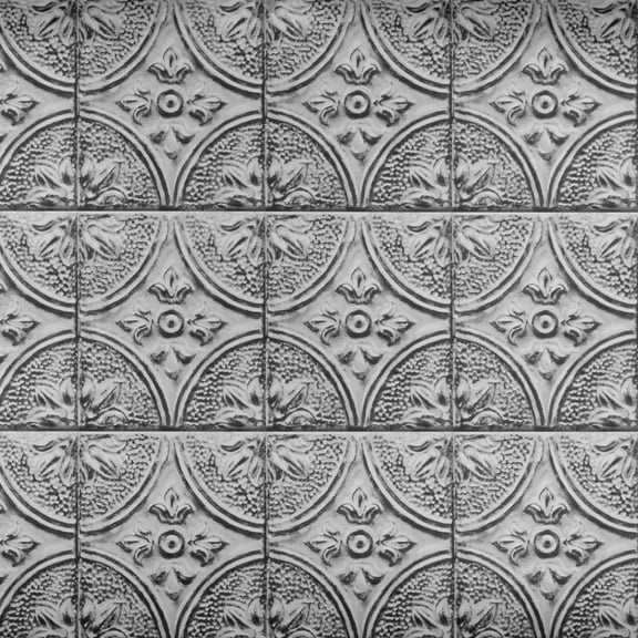 Brewster Tin Tile Silver Peel & Stick Wallpaper, 108-in by 18-in