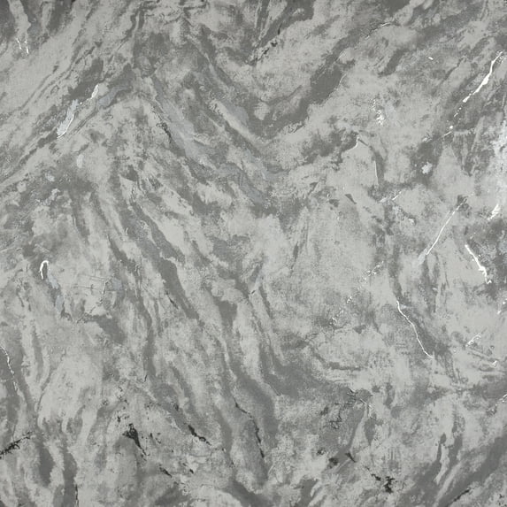 Brewster Titania Pewter Marble Texture Wallpaper, 27.5-in by 33-ft, 75.63 sq. ft