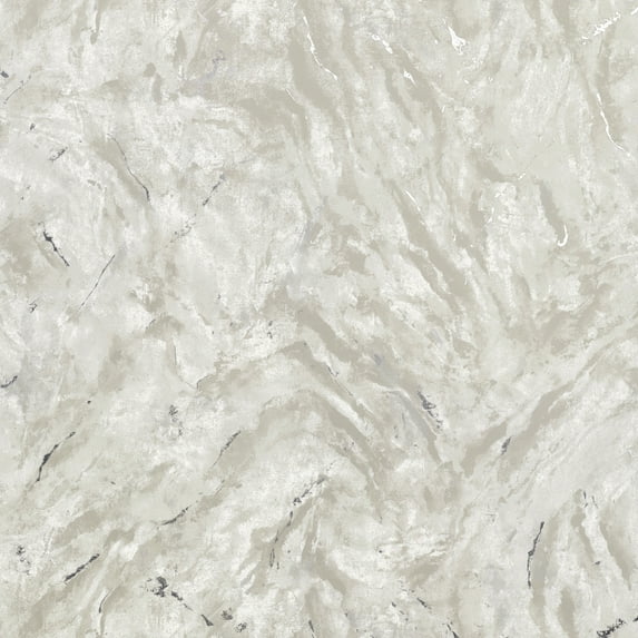 Brewster Titania Silver Marble Texture Unpasted Non Woven Wallpaper, 27.5-in by 33-ft, 75.6 sq. ft.